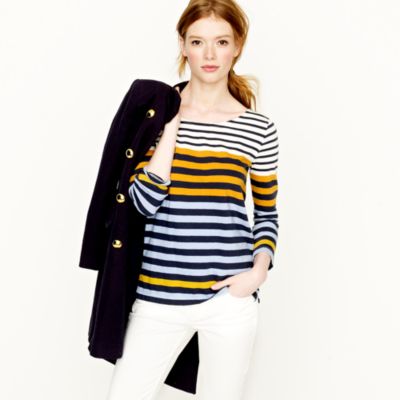 Colorblocked stripe tee