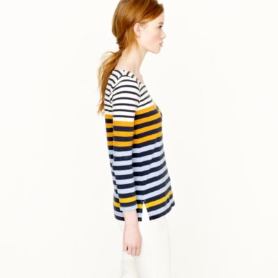 Colorblocked stripe tee
