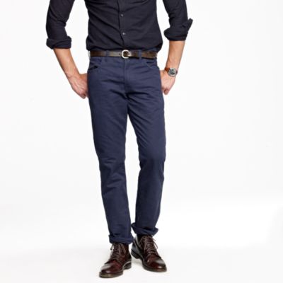 Slim-straight washed cotton jean