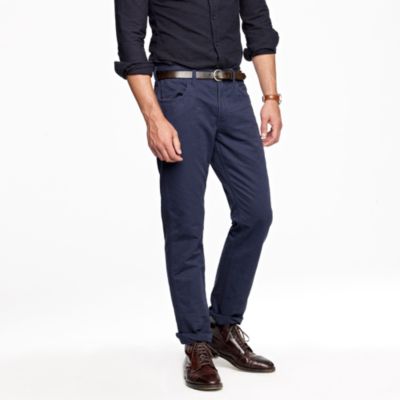 Slim-straight washed cotton jean