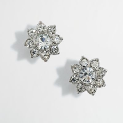 Factory crystal flower stud earrings