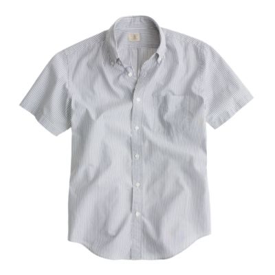 Secret Wash short-sleeve shirt in slate stripe