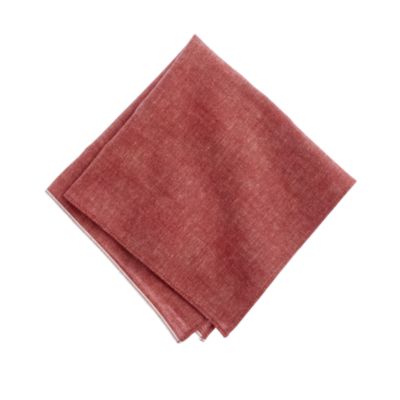 Red chambray pocket square