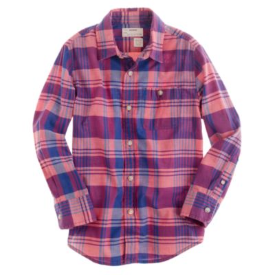 Boys' Indian cotton shirt in pale barn