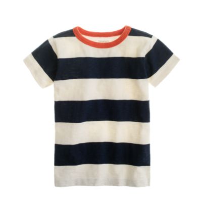 Boys' ringer tee in varsity stripe