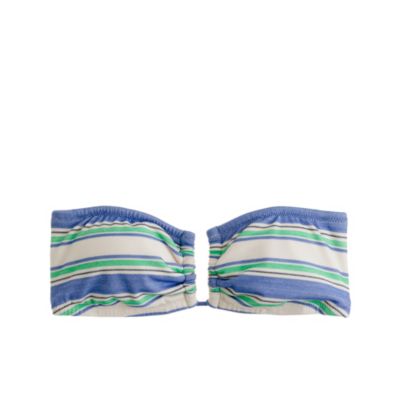 Oxford-stripe bandeau top