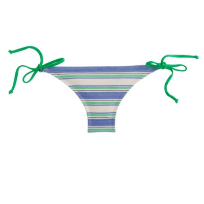 Oxford-stripe string hipster