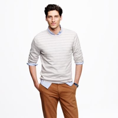 Merino crewneck sweater in stripe