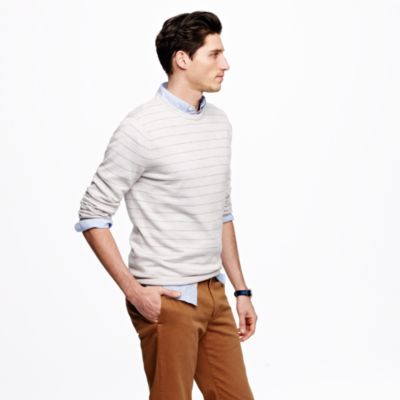 Merino crewneck sweater in stripe