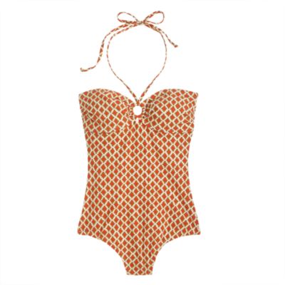 Block-print ring bandeau tank