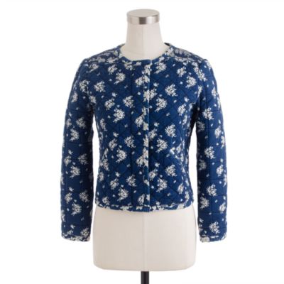Indigo floral quilted jacket