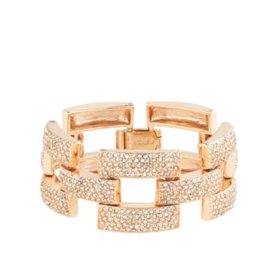 Square pav&eacute; link bracelet
