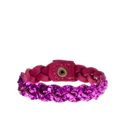 Girls' glitter braid bracelet