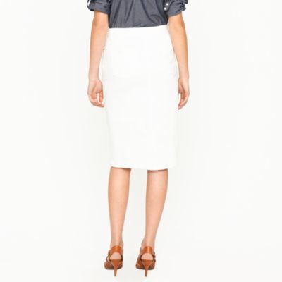 High-waisted denim pencil skirt in sunwhite wash