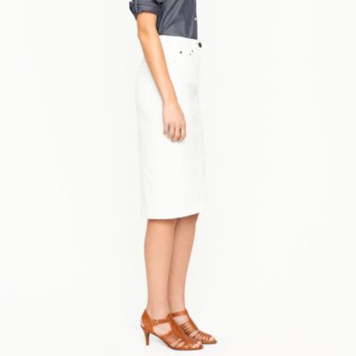 High-waisted denim pencil skirt in sunwhite wash