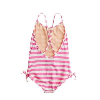 Girls' button tank in stripe