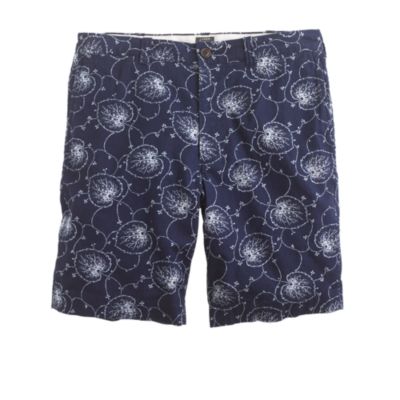 9" Stanton short in indigo reverse leaf