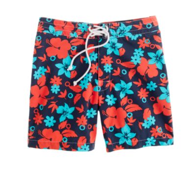 7" board shorts in nautical navy floral