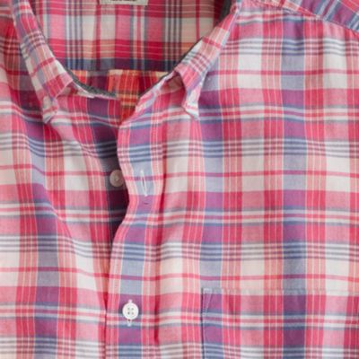 Slim Indian cotton shirt in Panton plaid