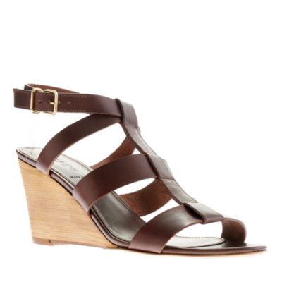Olympia leather wedges
