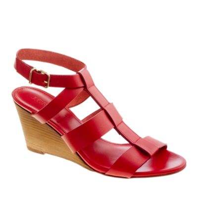 Olympia leather wedges