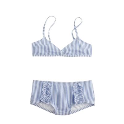 Girls' bikini set in seersucker