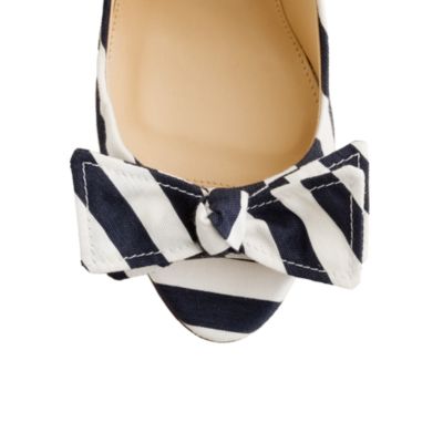 Evie stripe peep-toe pumps