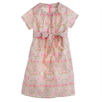Girls' Liberty short-sleeve dress in Lodden paisley