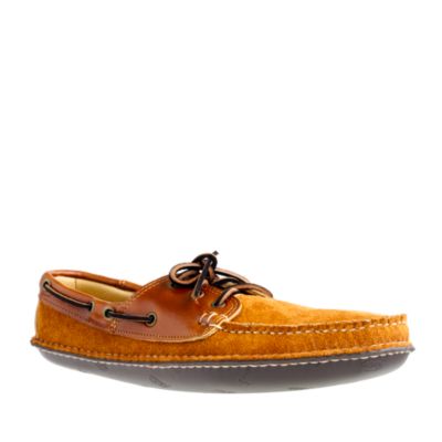 Men's Quoddy&reg; Cavalier leather and cognac suede boat moccasins