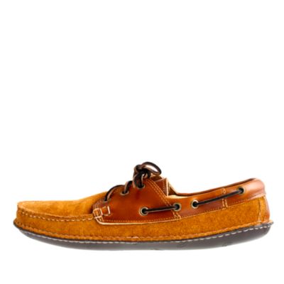 Men's Quoddy&reg; Cavalier leather and cognac suede boat moccasins