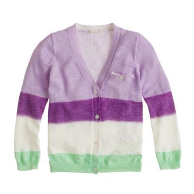 Girls' dip-dyed stripe cardigan