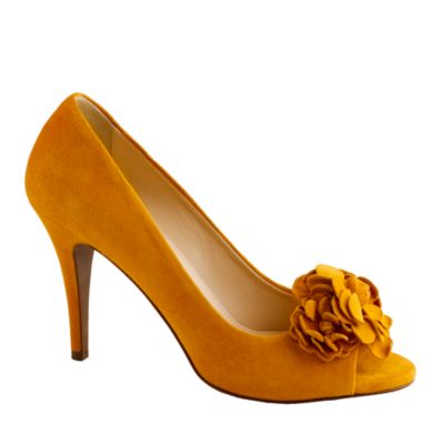 Evie fleurette peep-toe pumps