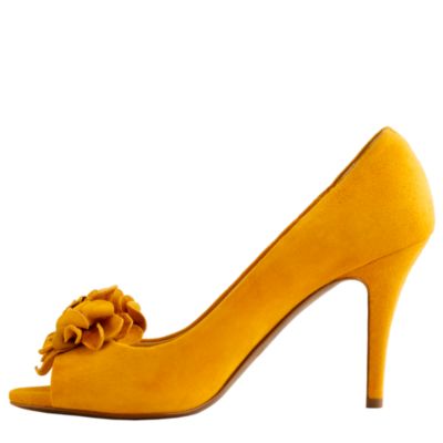 Evie fleurette peep-toe pumps