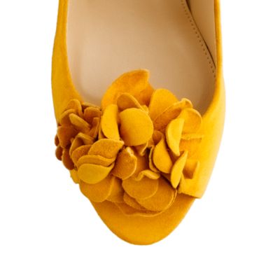 Evie fleurette peep-toe pumps