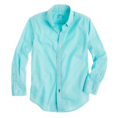 Boys' Secret Wash shirt in garment-dyed