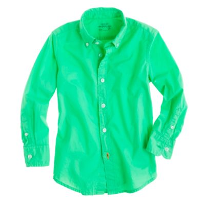 Boys' Secret Wash shirt in garment-dyed