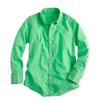Boys' Secret Wash shirt in garment-dyed