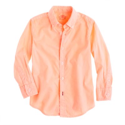 Boys' Secret Wash shirt in garment-dyed