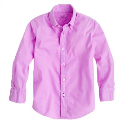 Boys' Secret Wash shirt in garment-dyed