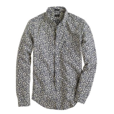 Slim indigo floral print shirt