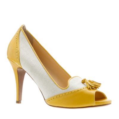 Evie oxford peep-toe pumps