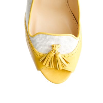 Evie oxford peep-toe pumps