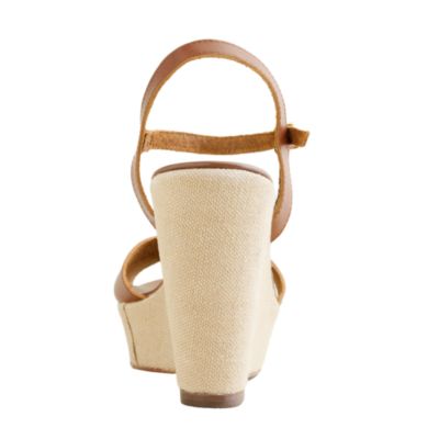 Lila leather platform wedges