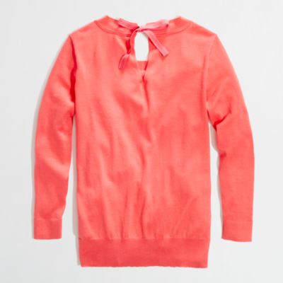 Factory cotton keyhole sweater