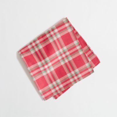 Factory summer plaid pocket square