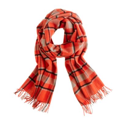 Wool plaid scarf