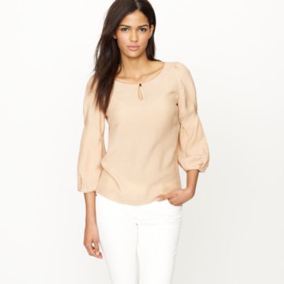 Jacquard keyhole blouse