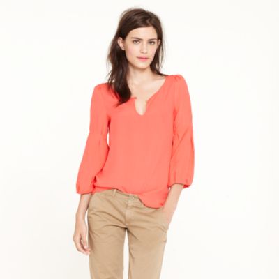 Collection jacquard keyhole blouse