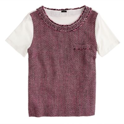 Tweed-front tee