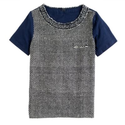 Tweed-front tee